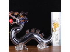 河间华企手工艺吹制高硼硅玻璃酒瓶工艺玻璃瓶蛇形酒瓶马造型玻璃瓶厂图2
